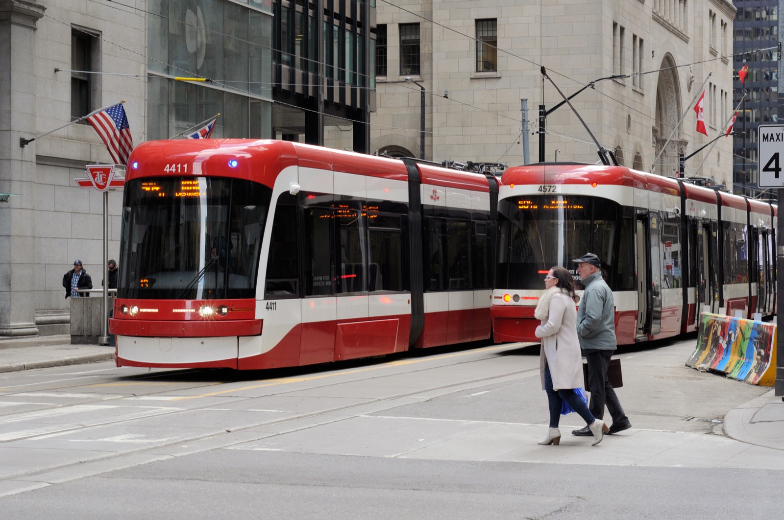 TTC streetcar in downtown Toronto
