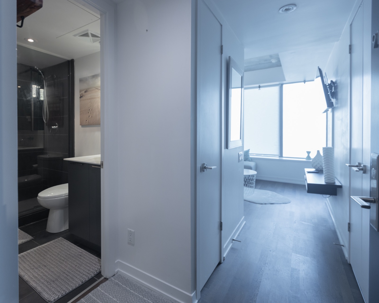 Hallway and bathroom entry