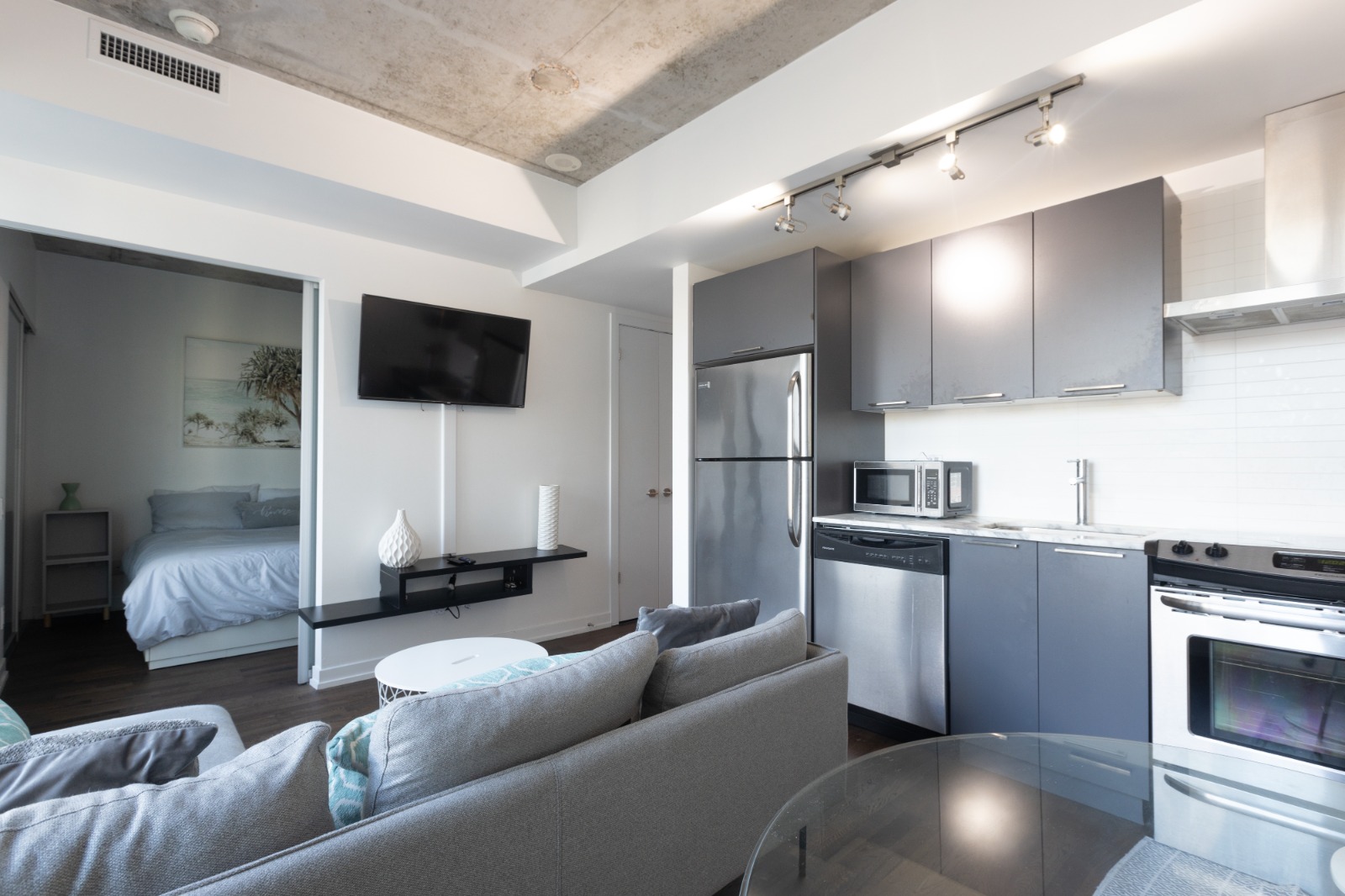 Open-plan kitchen view